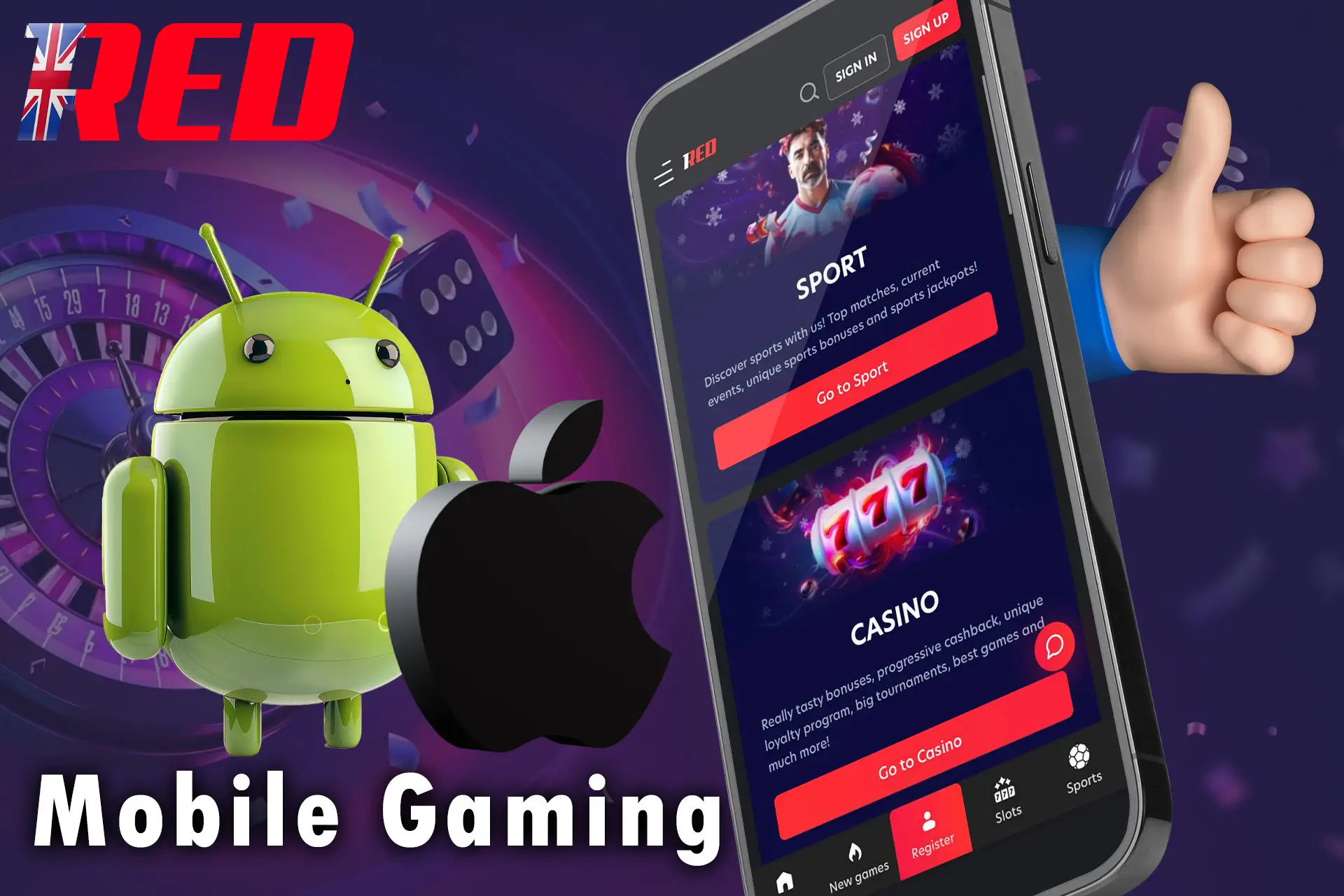 Play casino games on mobile devices